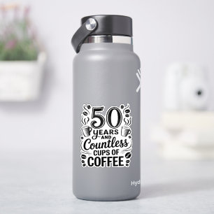 50年と無数のコーヒーカップ シール