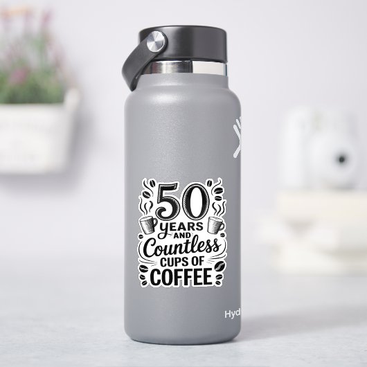 50年と無数のコーヒーカップ シール (HydroFlask)