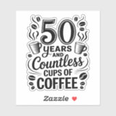 50年と無数のコーヒーカップ シール (シート)