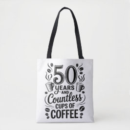 50年と無数のコーヒーカップ トートバッグ