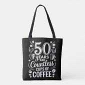 50年と無数のコーヒーカップ トートバッグ (裏面)