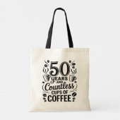 50年と無数のコーヒーカップ トートバッグ (裏面)