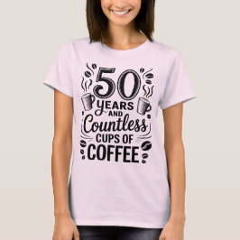 50年と無数のコーヒーカップ Tシャツ