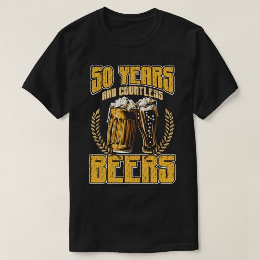 50年と無数のビール素晴らしお祝いg tシャツ (デザイン正面)