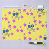 50年と素晴らしいイエロースターズ誕生日 薄葉紙 (クラフト)