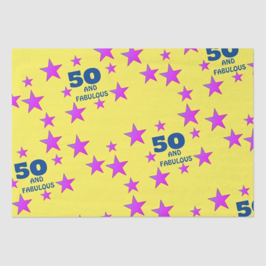 50年と素晴らしいイエロースターズ誕生日 薄葉紙 (正面)