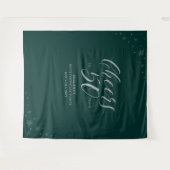 50年のお祝い | シルバー＆グリーンの誕生日パーティー タペストリー (正面(横))