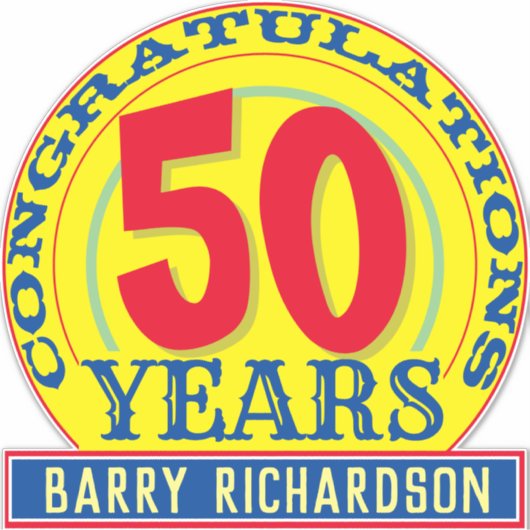 50年のお祝い シール (正面)