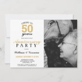 50年のお祝い | 結婚記念日 ゴールド 招待状 (正面)