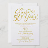 50年のお祝い 50周年結婚記念日 招待状 (正面)