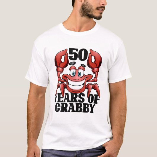 50年のカニおもしろいビーチ50誕生日 Tシャツ (正面)