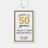 50年のゴールデンアニバーサリー結婚への応援 ギフトタグ (裏面)