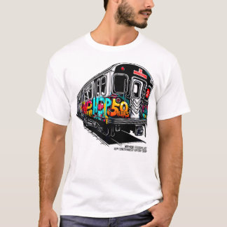 50年のヒップホップブロンクス地下鉄グラフィティ50Th Ann Tシャツ