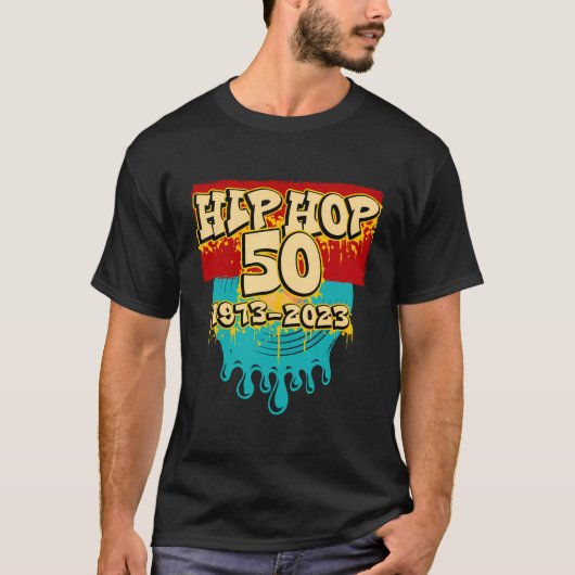 50年のヒップホップ50周年お祝い Tシャツ (正面)
