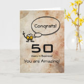 50年のビジネスおめでとう カード (黄色い花)