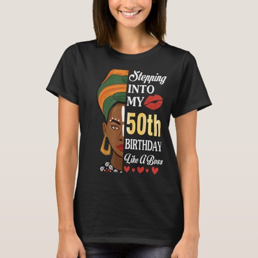 50年のボスのように50誕生日に踏み込む Tシャツ (正面)