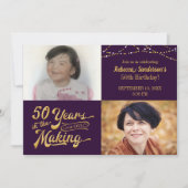 50年のメイキング誕生日で今すぐ写真 招待状 (正面)