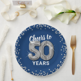 50年の人生に乾杯 モダンな50歳の誕生日 ペーパープレート