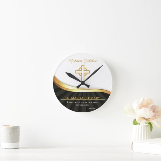 50年の宗教生活の黄金の70周年 ラウンド壁時計 (ホーム)