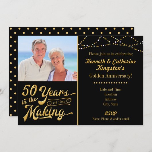 50年の愛が紡がれて 招待状 (正面/裏面)