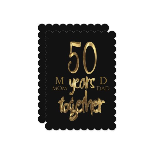 50年の愛 ゴールデンウェディング 50周年 カード (正面/裏面インサイチュ)