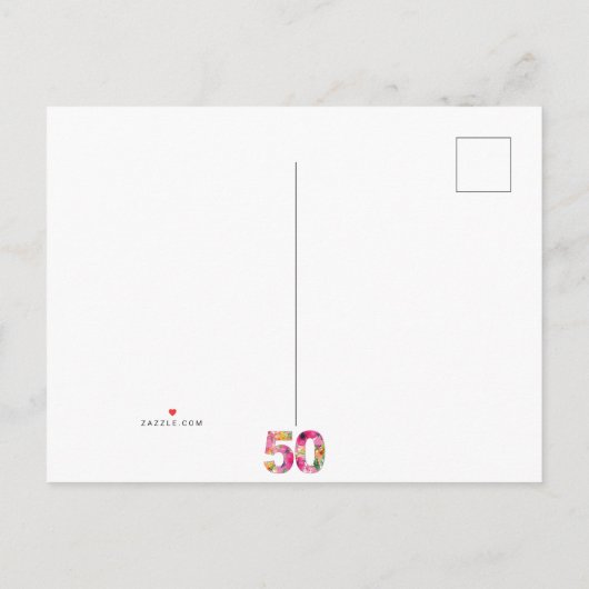 50年の救日花50歳の誕生日はがき 案内ポストカード (裏面)