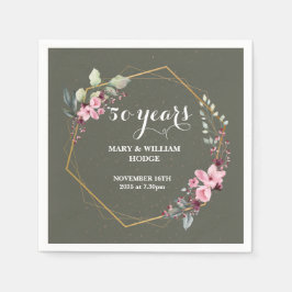 「50年の永遠の記憶：思い出すべき記念日」 スタンダードカクテルナプキン