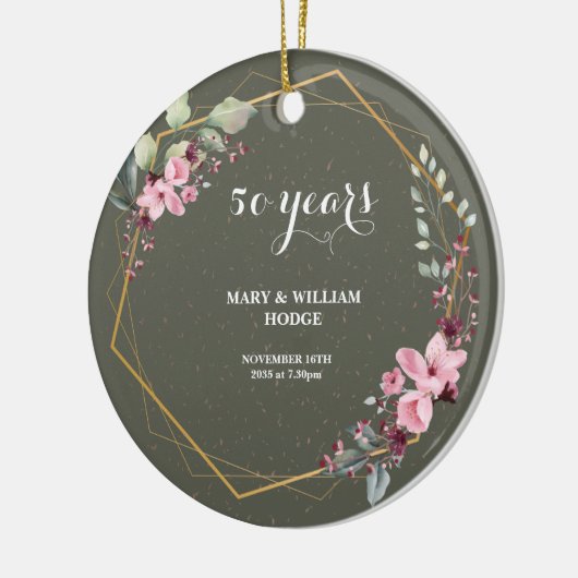 「50年の永遠の記憶:思い出すべき記念日」 セラミックオーナメント (左)