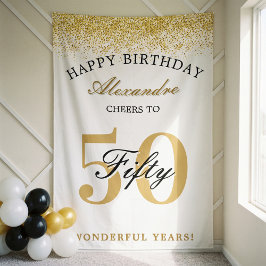50年の祝福 お誕生日おめでとう 記念のお祝い 横断幕