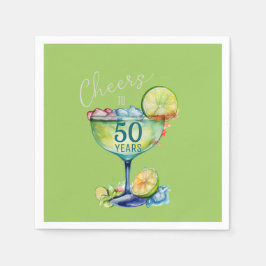 50年の節目のお誕生日おめでとうございます スタンダードカクテルナプキン