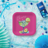 50年の節目のお誕生日おめでとうございます ペーパープレート (パーティー)