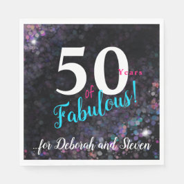 50年の素晴らしい、明るいカラフルグリッター スタンダードランチョンナプキン