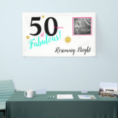 50年の素晴らしい、白と金ゴールド星 横断幕 (トレードショー)