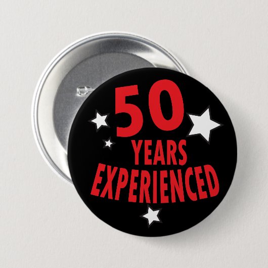 50年の経験 | 50誕生日 缶バッジ (正面&裏面)