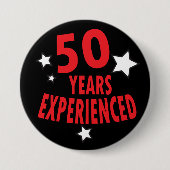 50年の経験 | 50誕生日 缶バッジ (正面)