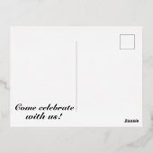 50年の結婚記念日 箔招待状ポストカード (裏面)