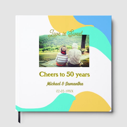 50年の記念日おめでとう　愛は甘い レトロ ゲストブック (正面)