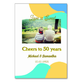 50年の記念日 おめでとう 愛は甘い レトロ テーブルナンバー