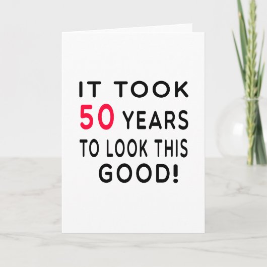 50年の誕生日デザイン カード (正面)