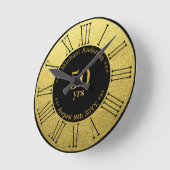 50年の退職または記念日パーソナライズされた ラウンド壁時計 (傾斜)