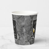 50年の銀と黒の応援への誕生日 紙コップ (右)