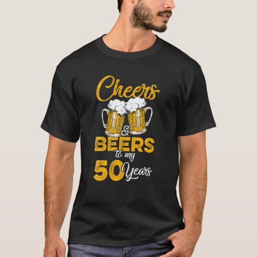 50年の間にメンズ応援とビール Tシャツ (正面)