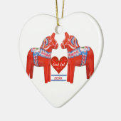 50年は一緒にスウェーデンのカスタムなハートに日付を記入しました セラミックオーナメント (左)