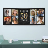 50年への乾杯 ゴールド写真バースデーバナー 横断幕 (トレードショー)