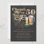 50年への乾杯 | 節目の誕生日パーティー 招待状 (正面)