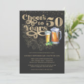 50年への乾杯 | 節目の誕生日パーティー 招待状 (スタンド正面)