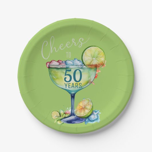 50年を祝おう 誕生日おめでとう ペーパープレート (正面)