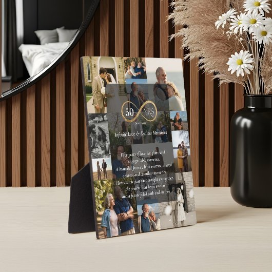 50年インフィニティフォトコラージュ記念ギフト フォトプラーク