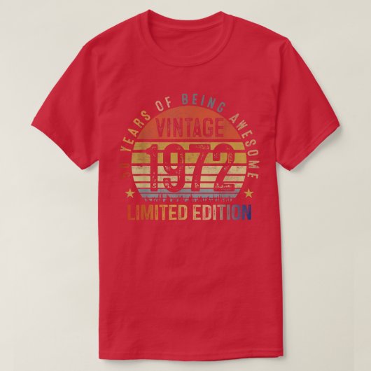50年ギフトヴィンテージ1972限定版50t tシャツ (デザイン正面)