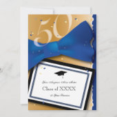 50年クラス懇親会王室の青アクセント 招待状 (正面)